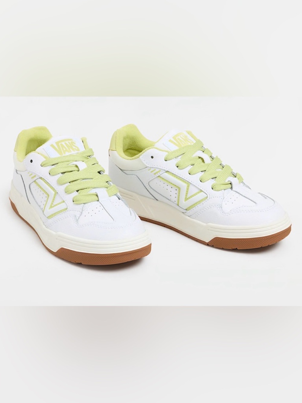 •VANS•BNWT WHITE/DUBAI UPLAND VINTAGE LEATHER LACE-UP LOW TOP SNEAKERS SIZE 7